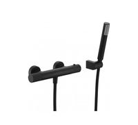 IMEX LINE BTD038-5NG grifo para ducha termostático fabricado en latón de acabado negro mate line - Negro / Latón / Imex