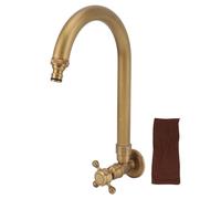 Grifo para Exterior de Jardín, Grifo de Agua Fría de Montaje en Pared Antiguo, Prevención de Grietas por Heladas, Grifo de Agua Fría Individual con Rotación de 360 Grados para
