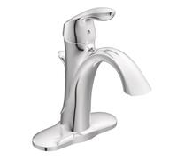 Grifo para fregadero de baρo Moen Eva, monomando, cromado, con un solo orificio, con placa de cubierta opcional y kit de extensiσn para fregadero