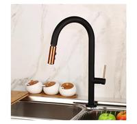 Grifo para fregadero de cocina, giratorio, extraíble, pintado en blanco y negro, montado en la cubierta, control de una sola manija, grifos mezcladores de agua fría y caliente, grifo de baño