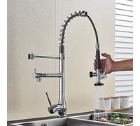 Grifo para fregadero de cocina, grifo para bar, granja, comercial, grifo de cocina cromado, grifo para lavabo de baño, grifo mezclador de agua fría y caliente, manijas dobles de