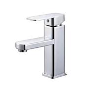 Grifo para fregadero de cocina, Grifos de baño negros/cromados, grifos mezcladores de agua fría y caliente, grifos de lavabo de baño montados en cubierta de cocina de baño de tocador(1)