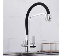 Grifo Para Fregadero De Cocina, Para Bar, Estilo Rústico, Comercial, Con Filtro, De Latón Negro, Multifunción, Giratorio 360°, Con Función De Purificación De Agua, Mezclador Para Fregadero, The Ne, C