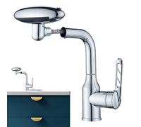 Grifo para lavabo de baño | Grifo de baño con control único,Diseño con 4 modos y boquilla giratoria de 360° para lavado de manos, cepillado de dientes y limpieza facial