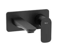 Grifo para lavabo de pared negro mate Cala Roca