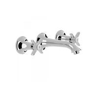 Grifo para lavabo mural con regulador de temperatura bimando cromado CLASIC TRES