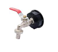 Grifo para tanque de agua de 1000 litros, Conector de grifo de tanque IBC de rosca gruesa S60x6 x adaptador de acoplamiento de agua de 1/2'' a 3/4'' (1 unidad)