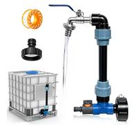 Grifo para Tanque IBC de 1000 L con Caño de Cuello de Cisne: Válvula de 3/4" para Tanque de Agua Exterior de 1000 Litros - Adaptador 2 en 1 para Tanques IBC