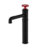 Grifo personalizable de latón negro mate y rojo para fregadero de cocina, elegante grifo de lavabo para diseño de decoración moderna para uso doméstico y comercial