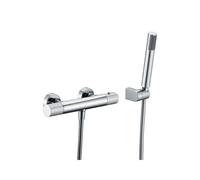 Grifo redondo para ducha termostático fabricado en latón de acabado cromado Line de Imex