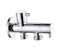 Grifo rociador doble de 3 vías para uso en inodoro, bidé y lavadora, grifo de aleación de zinc con salida de 1 a 2, ahorro de agua, diseño compacto para baño o fregadero de lavandería (fuera del