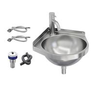 Grifo semicircular triangular para montaje en pared, lavabo | Fregadero de espacios pequeños para baño, cocina, hogar, entrada, lavandería, jardín, patio, vestíbulo