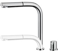 TEKA Grifo Cocina Monomando, Caño Bajo Retráctil, Maneral Extraíble, Giratorio, Aireador Anticalcáreo, Latiguillos Flexibles 3/8”, Cromo, Modelo AUK 983