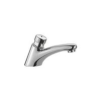Grifo temporizado para lavabo con pulsador de latón y acabado cromado Basic TRES