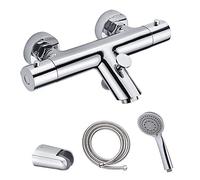 Grifo termostático de bañera fabricado en latón macizo con acabados en cromo brillo