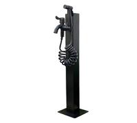 Grifo vertical de columna de agua de acero inoxidable para jardín, para uso exterior, resistente a las heladas, con conector de manguera, ideal para patios y jardines, colo,Black D-60CM/23.6IN