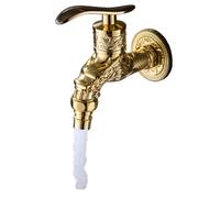 Grifo vintage, grifo de latón envejecido, esculpido, grifo de baño, grifo de baño, grifo de jardín exterior para casa, cocina, baño, jardín exterior (dorado)