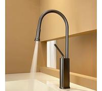Grifos Cocina Fregadero Extensible Cuello de Cisne 2 Modos Grifo Fregadero Caño Alto Frío y Calor,blanco Lechoso