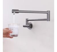 Grifos Cocina Fregadero Pared Agua Fria Ósmosis Inversa Grifo Llenado de Ollas Monomando,Gris Pistola