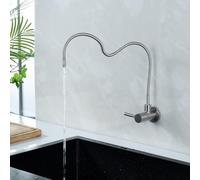 Grifos Cocina Fregadero Pared Grifo Osmosis Agua Fría Giratorio Universal 360° Grifo Flexible,Cepillado,60cm