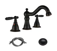 Grifos de ba o RKF para lavabo, grifo de lavabo de 3 orificios ORB de 8 pulgadas con desag e, grifo de doble palanca, grifo mezclador para lavabo