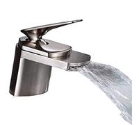 Grifos de baño baño caliente y fría grifos de agua Todo Cobre baño Mueble lavabo de la cascada de la Cuenca del orificio de la plataforma elevada cuenca del lavabo cuenca (Color : B)