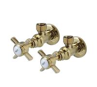 Grifos de baño con válvula de llenado angular, cromados en oro, mezcladores de agua fría y caliente for cocina, accesorios con rosca estándar G1/2, estilo europeo.(Gold)
