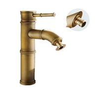 Grifos de baño de cobre antiguo retro de bambú grifo del fregadero Lavadora Boquilla Pot Frío y Caliente El agua del grifo tubo de conexión (Size : 21cm)