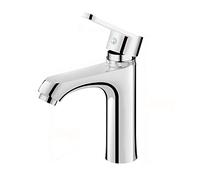 Grifos de baño Grifos de latón Grifo para Lavabo de baño frío y Caliente Grifo de baño Monomando Cromado 1 Orificio Compatible con Jardines (Cromo a)