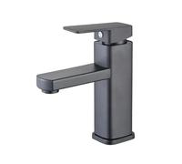 Grifos de baño negros/cromados, grifos mezcladores agua fría y caliente, lavabo montados en cubierta cocina tocador Resistente a Alta Presión(Nero)