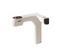 Grifos de baño purificados Grifo extraíble con filtro agua mezclador for lavabo temperatura LED,Mejora de la vivienda(White Faucet)