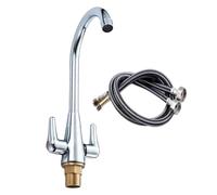 Grifos de cocina de dos manijas - Grifo de cocina de dos manijas, hogar y jardín | Accesorios para baño familiar, cocina, vivienda, sistema de válvula especialmente desarrollado, con componentes