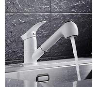Grifos de cocina giratorios de 360 grados, grifo extraíble para fregadero de cocina, ahorro de agua, color negro pulido, grifo mezclador de grúa de latón, monomando montado en cubierta, estrella de