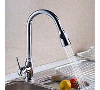 Grifos de Cocina Grifo Mezclador de Cocina extraíble de latón Cromado Función de 2 vías Mezclador de Agua Montado en Cubierta Grúa de Fregadero Monomando con aireador, Chrome