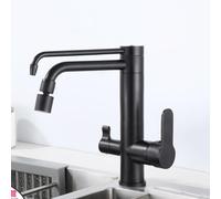 Grifos de Cocina Negros Grifo de Agua Potable Grifo con Filtro de Agua de 3 Vías Grifos de Cocina para Agua Potable Mezclador de Fregadero con Caño de Doble Modo Grifos Mezcladores de Cocina de 1 Or