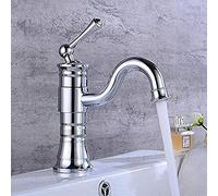 Grifos de Lavabo Grifo de latón Antiguo Baño con una Sola manija Montaje en Cubierta Vintage Mezclador de baño frío y Caliente Grifo de Agua