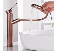 Grifos de Lavabo Grifos mezcladores de Lavabo Grifos de Lavabo de baño Boquilla extraíble Agua Caliente y fría Grifo de Lavabo de baño de latón Macizo Grifo de Lavabo Giratorio de 360 Grados Bueno
