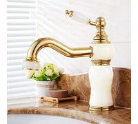 Grifos de Lavabo Grifos mezcladores de Lavabo Grifos de Lavabo de baño Grifo de Lavabo de baño Bombilla de latón y Jade Grifo de Inodoro Monomando Caliente y frío Grifo Giratorio hacia ba y hacia