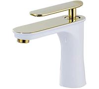 Grifos de Lavabo Grifos mezcladores de Lavabo Grifos de Lavabo de baño Grifo de Lavabo Grifo de Lavabo de latón Macizo Grifo de encimera Monomando de Agua fría y Caliente - Messing_Negro_Cromo Bueno