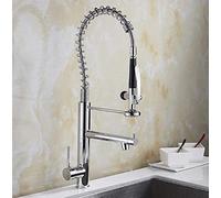 Grifos Fregadero extraíble Grifo for lavar verduras de agua fría y caliente con doble salida cobre cocina alta gama