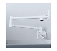 Grifos, Grifoblancopara Ollas, Grifo de Cocina Plegable de Latón con Solo Orificio, Dos Manijas Y Brazo Oscilante de Doble Articulación para Montaje en Pared.