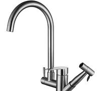 Grifos, Grifos de cocina Grifos giratorios de calor frío, Grifo de cocina Fregadero de agua fría y caliente Fregadero de un solo mango Baño de plomería frío y cálido Present