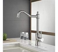 Grifos, Grifos de Fregadero de Cocina Modernos de Acero Inoxidable 304, Grifo de Cocina de Estilo Europeo, Grifo Giratorio para Lavabo, Grifo Deua Fría Y Caliente, Manguera de Regalo