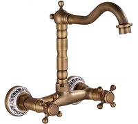 -Grifos, grifos, estilo europeo, baño, minimalista, hogar, decoración, cobre, cocina, grifo, pared, puede girar, cocina, fregadero, grifo, agua caliente/F (Color : F)