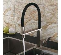 Grifos mezcladores de cocina, grifos de lavabo de jirafa, grifo de lavabo con boquilla giratoria, grifo de cocina de estilo europeo, grifos de calor frío retro