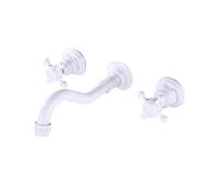 Grifos mezcladores murales para Lavabo, grifos mezcladores para Fregadero, grifos de latón para bañera, grifos para Lavabo de baño, grifos con manija en Cruz para Lavabo de baño, Estilo Antiguo (bla