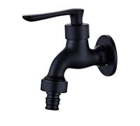 Grifos Murales Grifo de latón Negro, grifos de jardín al Aire Libre for Lavadora, Limpieza de lavandería, Grifo de fregona for Inodoro (Color : Model 2)