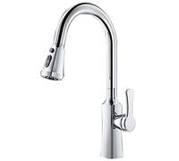 Grifos para Fregadero de Cocina Grifo de Cocina con Grifo de Cocina extraíble de Cobre, Grifo de Fregadero Giratorio telescópico, con Salida de Agua de Modo Dual, enchapado, 25 * 45,5 cm
