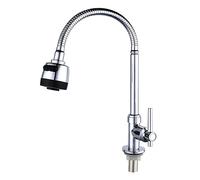 Grifos Para Fregadero, Grifo De Agua De Cocina, Grifo De Cocina, Agua Fría Grifo, Grifo De Cocina Flexible, Caño Giratorio a 360° Cepillado Grifo,2 Método Pulverización Agua (Sólo Agua Fría)