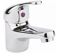 Grifos para lavabo de baño, grifo mezclador de lavabo con desagüe emergente ranurado, grifos modernos de lavabo de baño de una sola palanca, grifo mezclador cromado caliente y frío